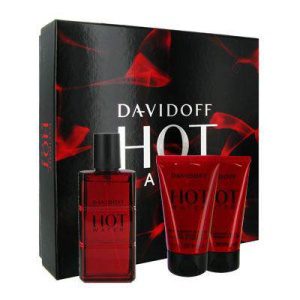 SET DAVIDOFF HOT WATER EDT 60 ML REGULAR + AFTER SHAVE BALSAMO 50 ML + GEL 50 ML