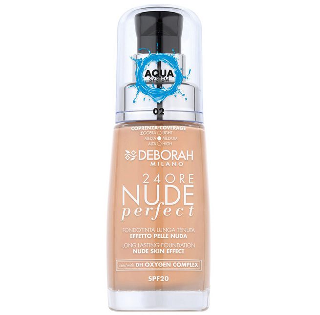DEBORAH MILANO 24ORE NUDE PERFECT SPF20 NUMERO 02 MEDIUM 30 ML REGULAR
