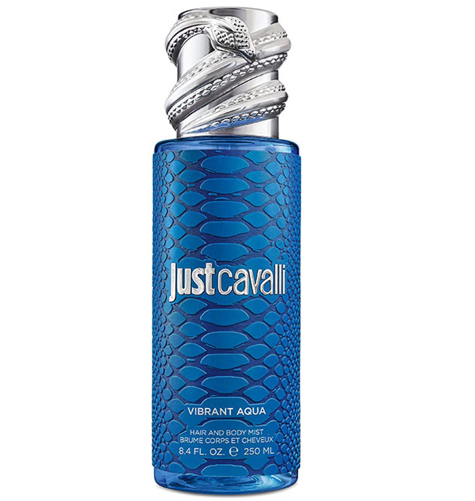 JUST CAVALLI BODY MIST VIBRANT AQUA (BLUE) 250 ML TESTER # (CAJA GENERICA)