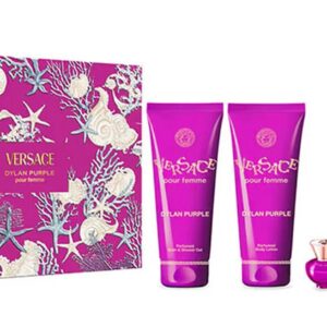 SET VERSACE DYLAN PURPLE WOMAN EDP 100ML + GEL DUCHA +MINISTURA + LOCION CORPORAL REGULAR