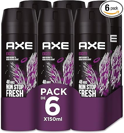 PACK 6 UNIDADES DESODORANTE PRAY AXE EXCITE FRESH 150 ML REGULAR