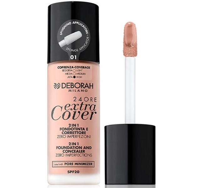 DEBORAH MILANO 24ORE EXTRA COVER 2 EN 1 NUMERO 02 SPF20 30 ML REGULAR
