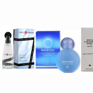 LOTE 13 DE MUJER: PRET A PORTER (FORMATO BOTELLA REDONDA) EDT 50 ML TESTER # (CAJA GENERICA) + AGUA DE LAVANDA PUIG EDT 100ML TESTER # (CAJA GENERICA) + AGUA DE LUNA FRAICHE DE PUIG EDT 100 ML TESTER # (CAJA GENERICA) + INESSANCE PARIS EAU DE COLOGNE FRAICHEUR 500 M