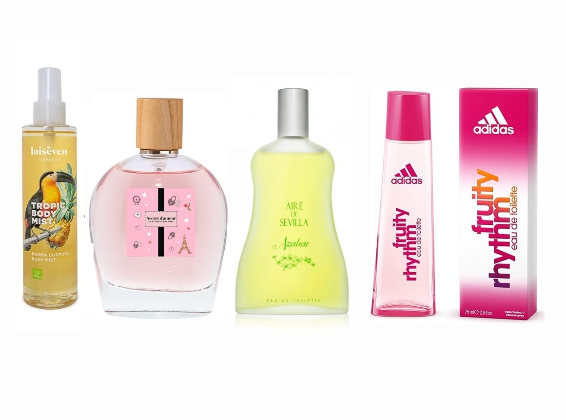 LOTE 26 DE MUJER: AGUA DE SEVILLA AZAHAR 150 ML TESTER # (CAJA GENERICA) + LAISEVEN TROPIC BODY MIST 200 ML TESTER # (CAJA GENERICA) + COQUETE SECRET DE AMOUR EDT 100 ML TESTER # (CAJA GENERICA) + ADIDAS FRUITY RHYTHM 50 ML