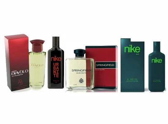 LOTE 7 DE HOMBRE: AB DIAVOLO MEN EDT 100 ML TESTER # (CAJA GENERICA) + NIKE URBANITE WOODY LANE EDT 75 ML TESTER # (CAJA GENERICA) + NIKE SPICY ATTITUDE EDT 75 ML TESTER # (CAJA GENERICA) + SPRINGFIELD EDT 100 ML