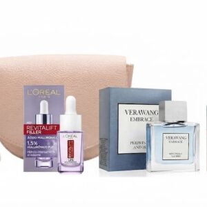 PACK VERA WANG EMBRACE PERIWINKLE AND IRIS EDT 30 ML + MINI BOLSO CHLOE + LOREAL PARIS REVITALIFT SERUM 15 ML + RIMMEL SUPER GEL 2 PASOS TESTER # (CAJA GENERICA)