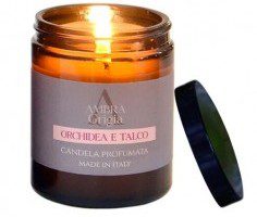 VELA AROMATICA CANDELA AMBRA GRIGIA 120 G ORCHIDEA E TALCO 120 GRAMOS REGULAR