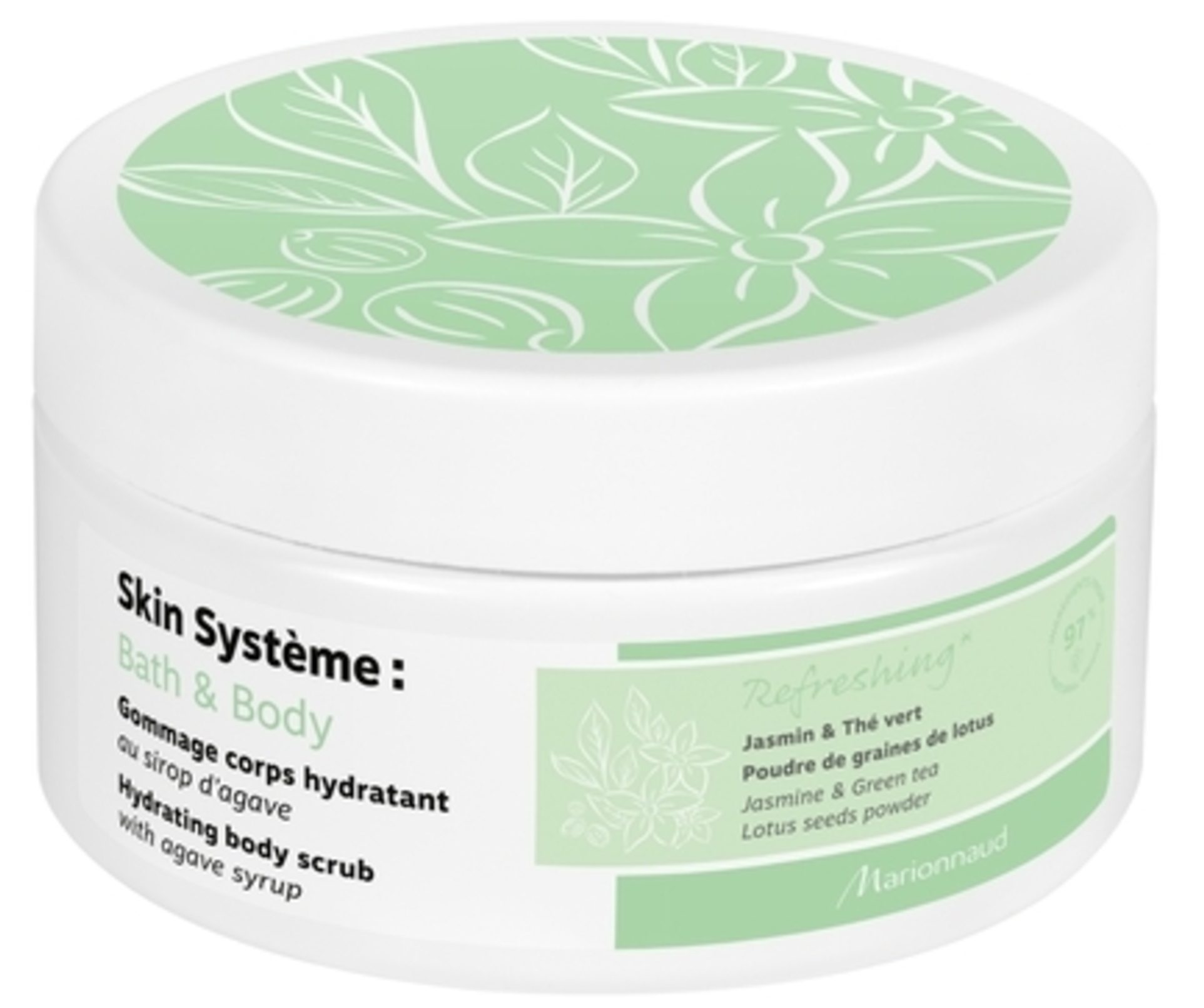 MARIONNAUD SKIN SYSTEME BATH & BODY GOMMAGE CORPS HIDRATANT (EXFOLIANTE CORPORAL HIDRATANTE) REFRESHING JAZMIN Y TE VERDE 220 ML REGULAR