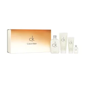 SET CK ONE UNISEX BLANCA 200 ML REGULAR + BODY LOCION 200 ML + GEL DUCHA 100 ML + MINIATURA 15 ML REGULAR