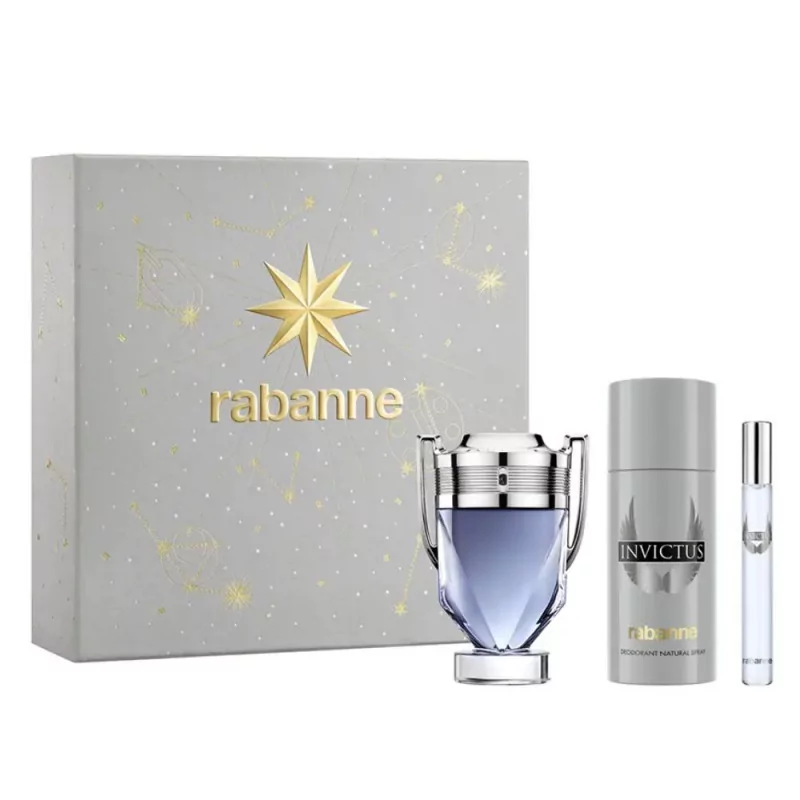 SET PACO RABANNE INVICTUS MAN EDT 100 ML + DEO + MINI REGULAR