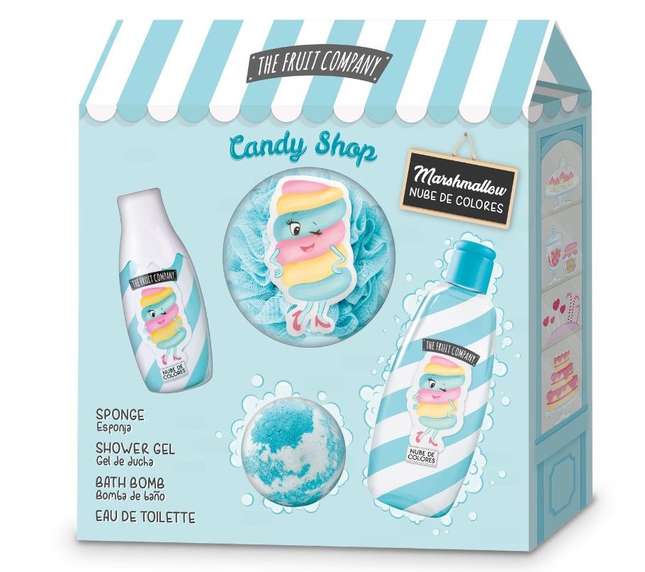SET FRUIT COMPANY MARSHMALLOW EDT 40 ML + ESPONJA + GEL + BOMBA DUCHA REGULAR
