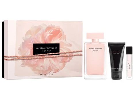 SET NARCISO RODRIGUEZ FOR HER (BOTELLA ROSA) EDP 100ML + BODY LOCION 50 ML REGULAR + MINIATURA REGULAR