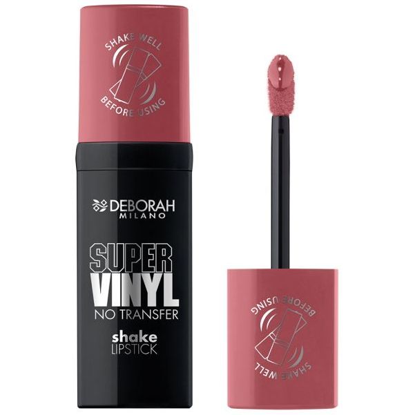 DEBORAH MILANO SUPER VINYL NO TRANSFER SHAKE LIPSTICK N 01 ROSE REGULAR