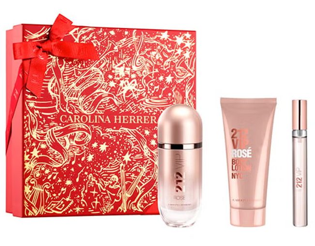 SET CH 212 VIP ROSE EDP 80 ML + BODY LOCION 100 ML + MINIATURA 10 ML TESTER # (CAJA GENERICA)